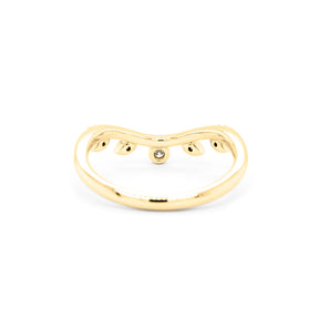 14K/18K Gold Stackable 5 Stones Curved Band