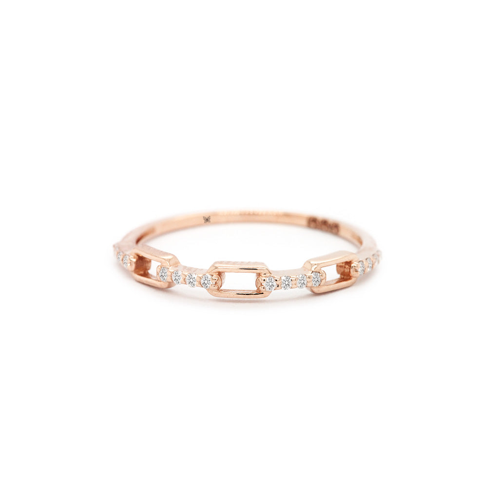 14K/18K Gold 11 Stones Stackable Band