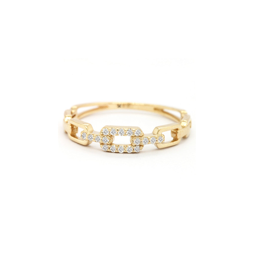 14K/18K Gold 18 Stones Stackable Band