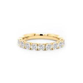 14K Gold 9 Stones Half Eternity Anniversary Band