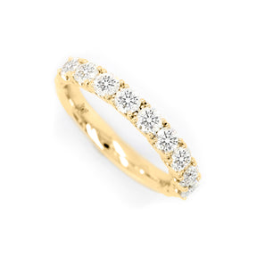 14K Gold 9 Stones Half Eternity Anniversary Band