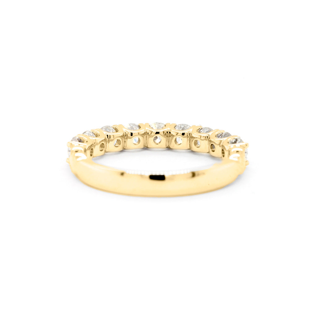 14K Gold 9 Stones Half Eternity Anniversary Band