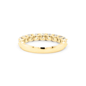 14K Gold 9 Stones Half Eternity Anniversary Band