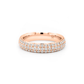 14K Gold Full Eternity Band Featuring 141 Sparkling Diamonds