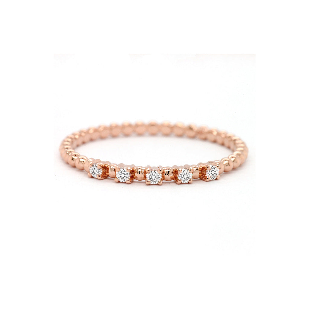 Chic 18K Gold Stackable Band with 5 Gorgeous Stones