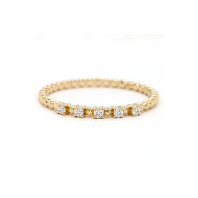 Chic 18K Gold Stackable Band with 5 Gorgeous Stones