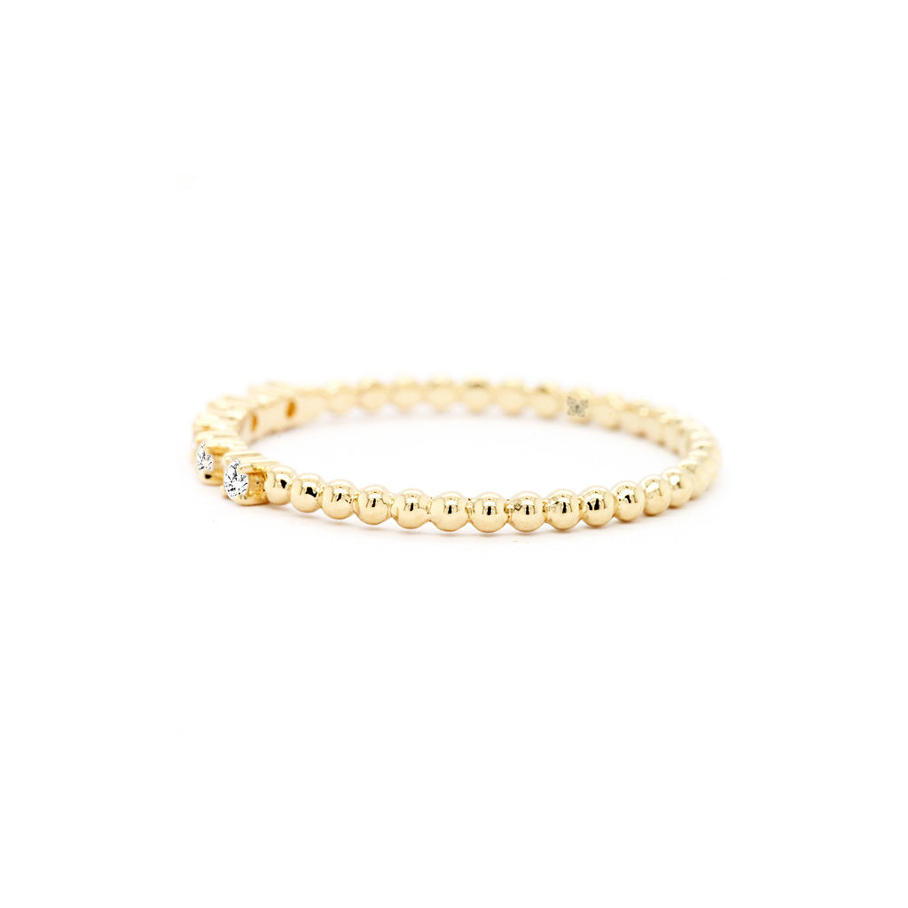 Chic 18K Gold Stackable Band with 5 Gorgeous Stones