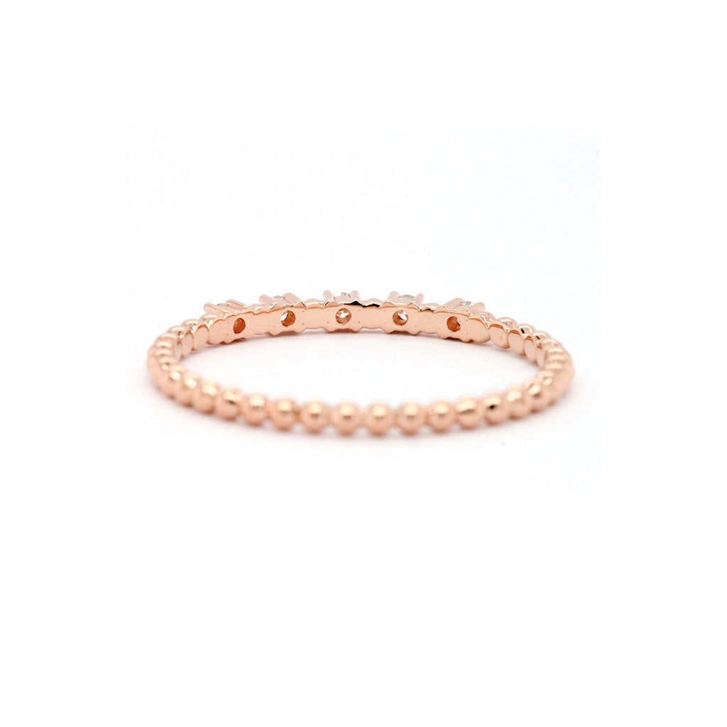 Chic 18K Gold Stackable Band with 5 Gorgeous Stones