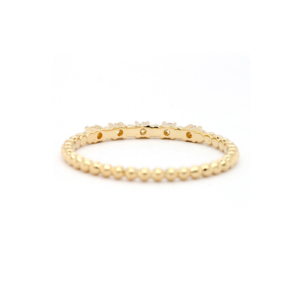 Chic 18K Gold Stackable Band with 5 Gorgeous Stones