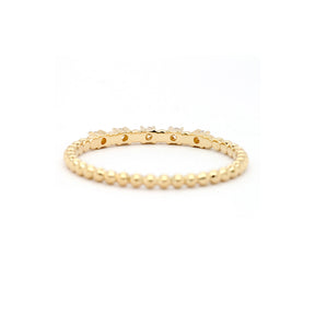 Chic 18K Gold Stackable Band with 5 Gorgeous Stones