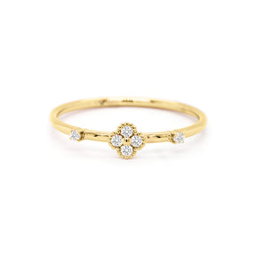 Elegant 6-Diamond Stackable Band in Luxurious 14K Gold