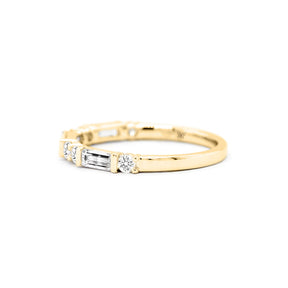 14K Diamond Fashion 11 Stone Half Eternity Stackable Anniversary Band