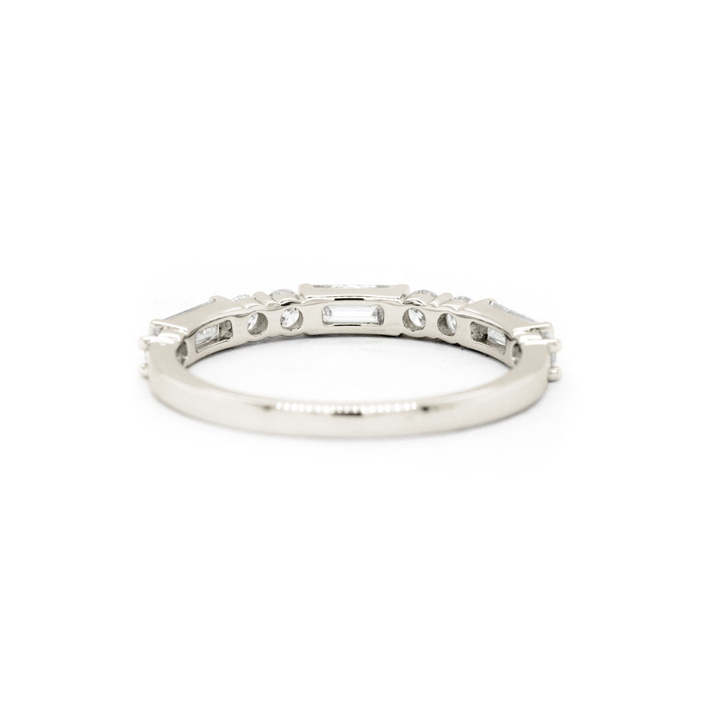 14K Diamond Fashion 11 Stone Half Eternity Stackable Anniversary Band