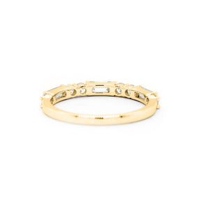 14K Diamond Fashion 11 Stone Half Eternity Stackable Anniversary Band