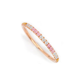 Exquisite 18K Gold SAC Half Eternity Stackable Band