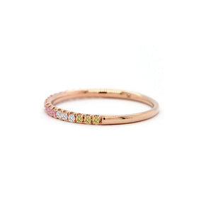 Exquisite 18K Gold SAC Half Eternity Stackable Band