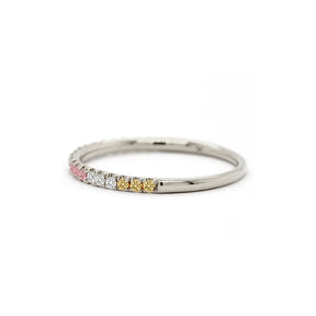 Exquisite 18K Gold SAC Half Eternity Stackable Band