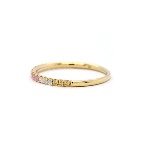 Exquisite 18K Gold SAC Half Eternity Stackable Band