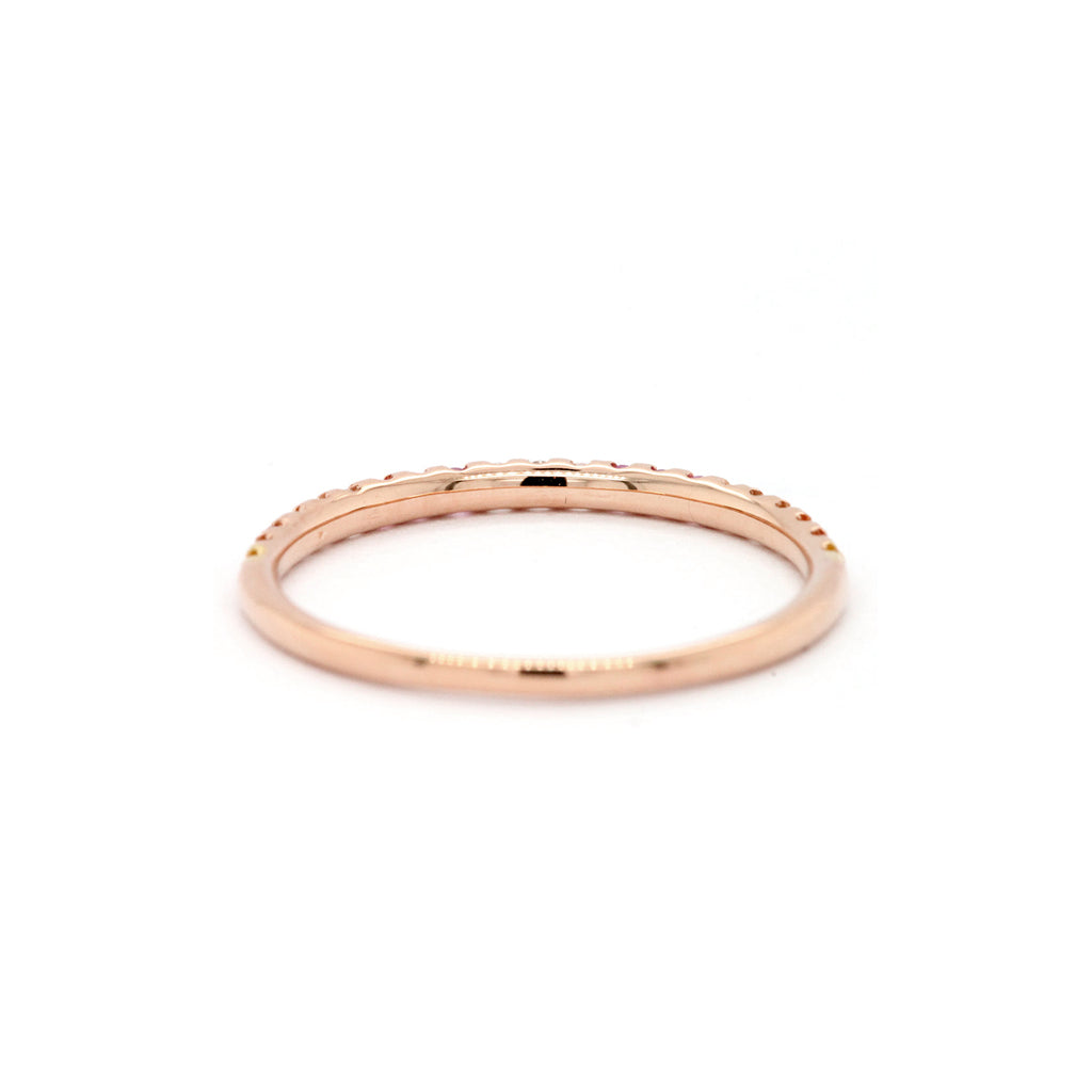 Exquisite 18K Gold SAC Half Eternity Stackable Band