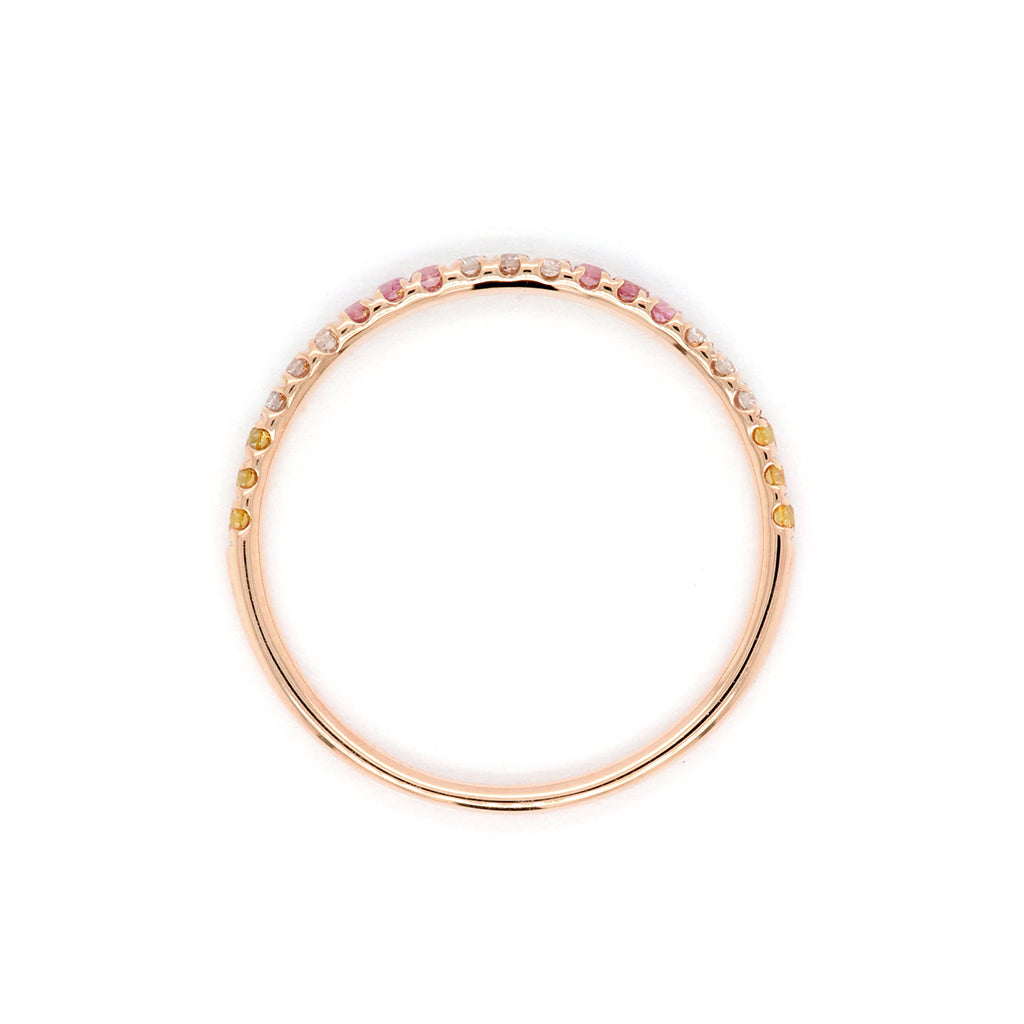 Exquisite 18K Gold SAC Half Eternity Stackable Band