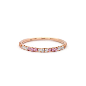 Exquisite 18K Gold SAC Half Eternity Stackable Band