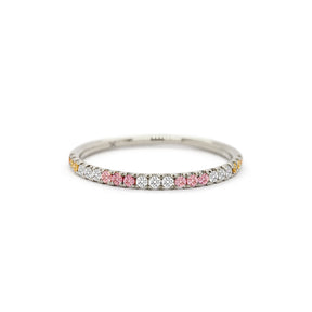 Exquisite 18K Gold SAC Half Eternity Stackable Band