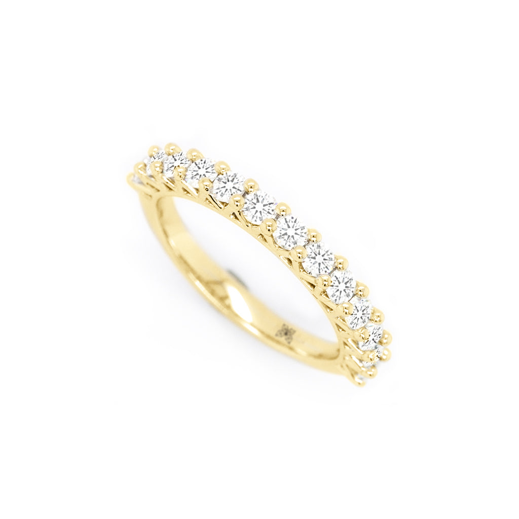 Exquisite 14K Gold Half Eternity Stackable Anniversary Band