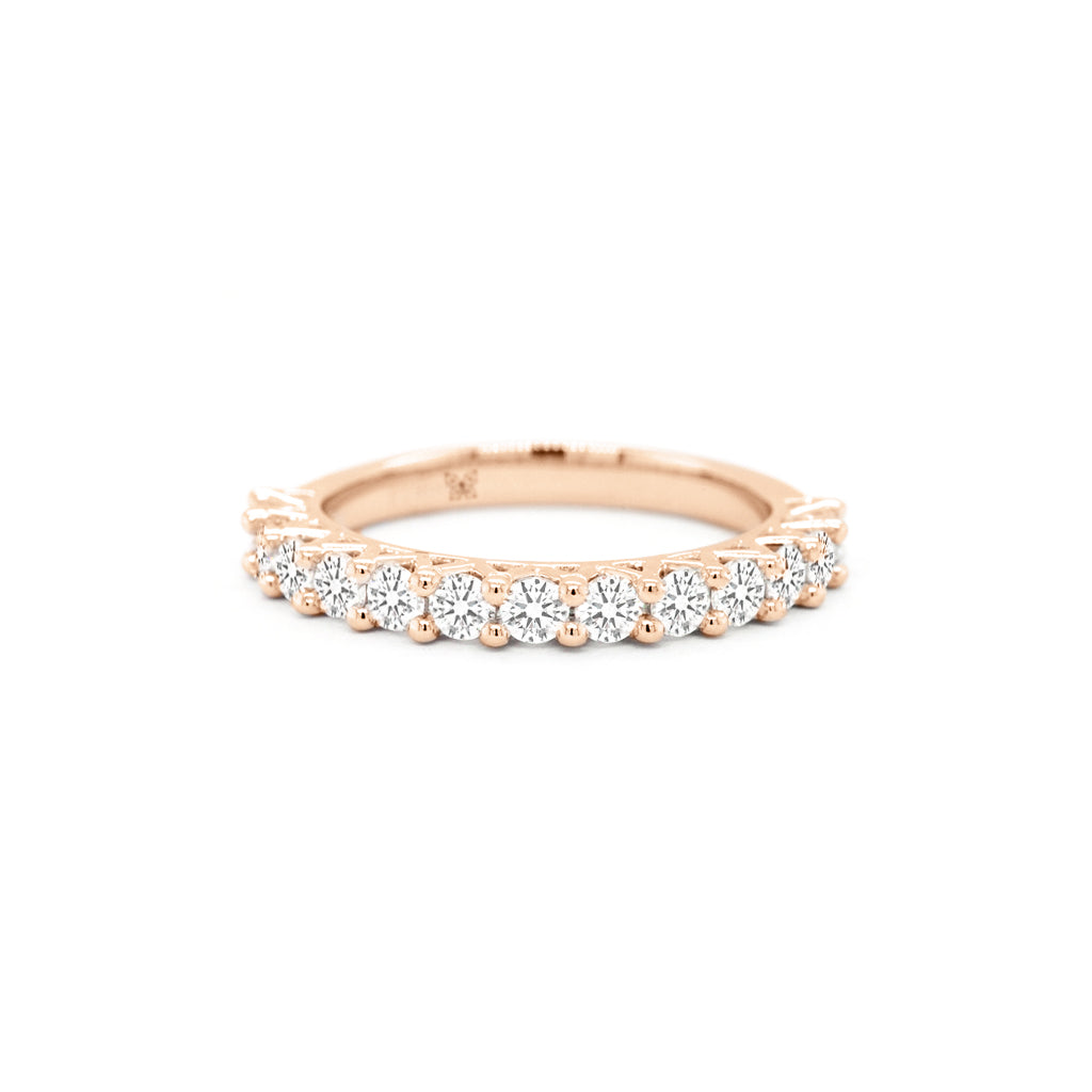 Exquisite 14K Gold Half Eternity Stackable Anniversary Band