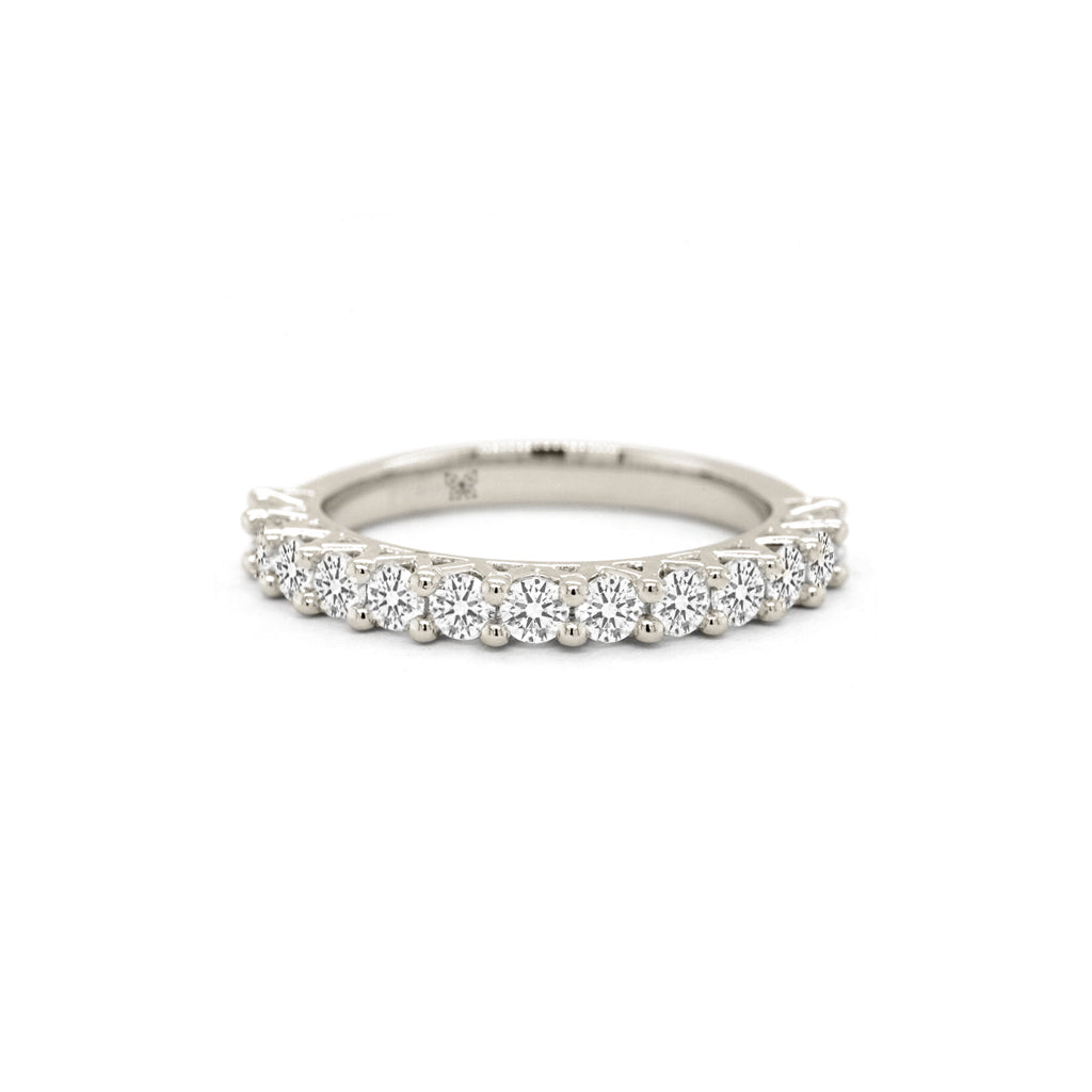 Exquisite 18K Gold Half Eternity Stackable Anniversary Band