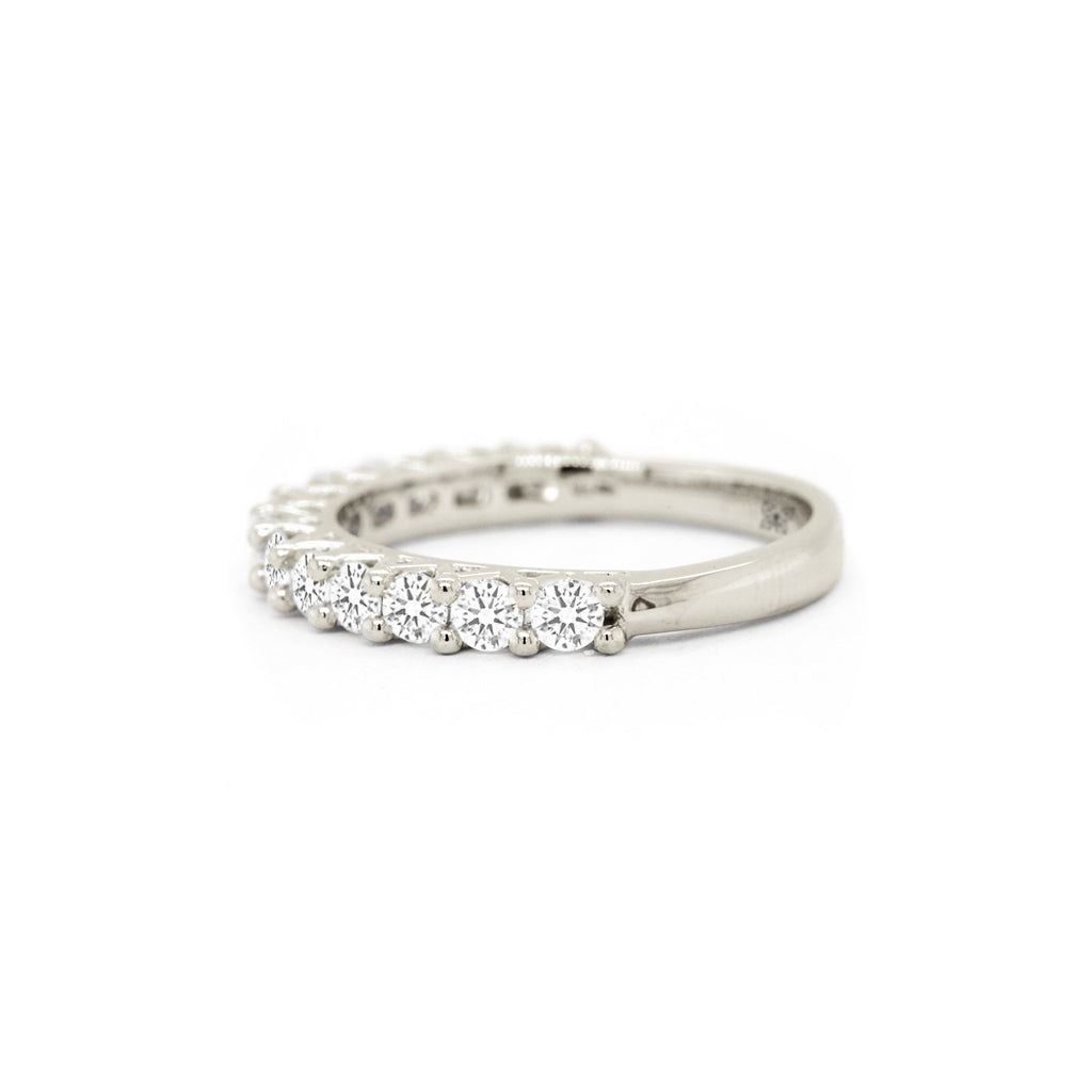 Exquisite 14K Gold Half Eternity Stackable Anniversary Band