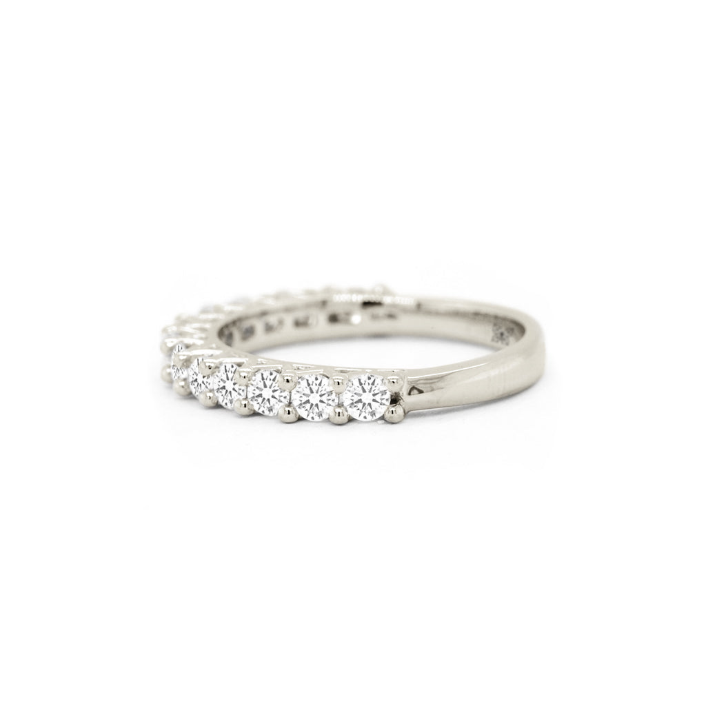 Exquisite 18K Gold Half Eternity Stackable Anniversary Band