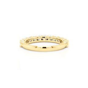 Exquisite 14K Gold Half Eternity Stackable Anniversary Band