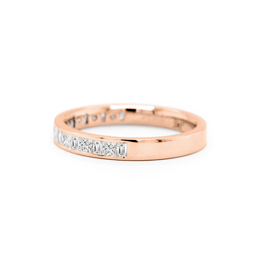 14K Gold Half Eternity Stackable Anniversary Band with 19 Exquisite Stones