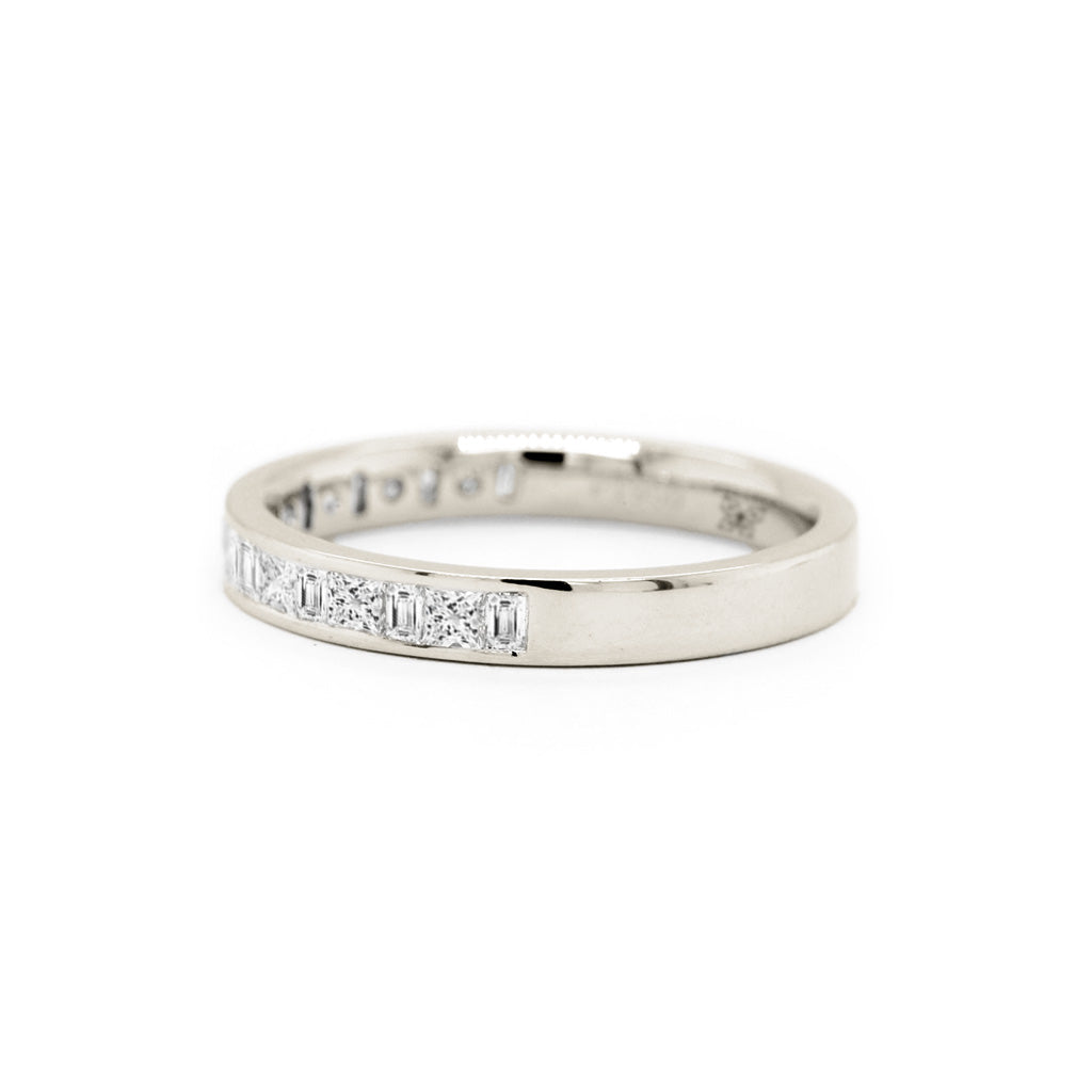 14K Gold Half Eternity Stackable Anniversary Band with 19 Exquisite Stones