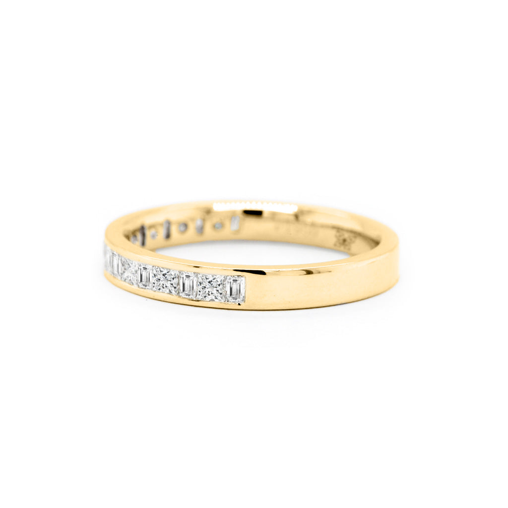 14K Gold Half Eternity Stackable Anniversary Band with 19 Exquisite Stones