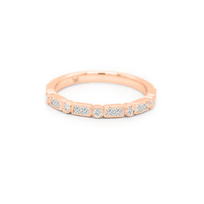 18K Gold 17 Diamonds Half Eternity Stackable Band