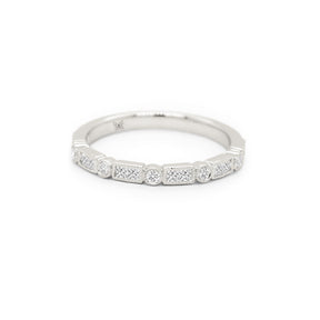 14K Gold 17 Diamonds Half Eternity Stackable Band