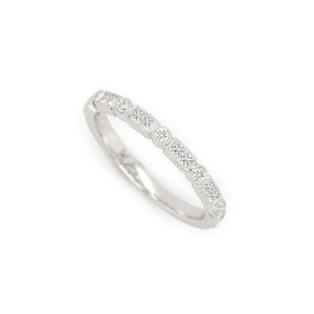 18K Gold 17 Diamonds Half Eternity Stackable Band