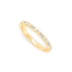 14K Gold 17 Diamonds Half Eternity Stackable Band