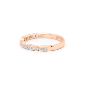 18K Gold 17 Diamonds Half Eternity Stackable Band