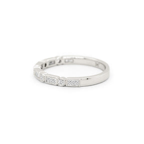 14K Gold 17 Diamonds Half Eternity Stackable Band