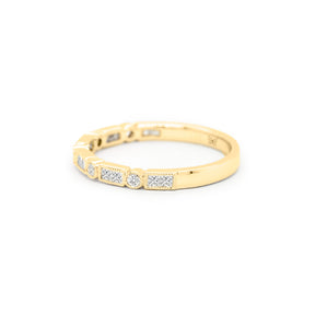 18K Gold 17 Diamonds Half Eternity Stackable Band