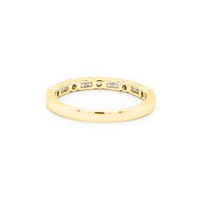 18K Gold 17 Diamonds Half Eternity Stackable Band