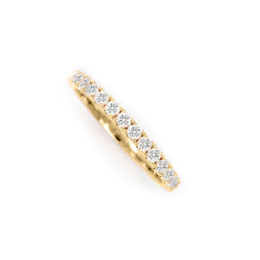 Luxurious 18K Gold Half Eternity Stackable Band