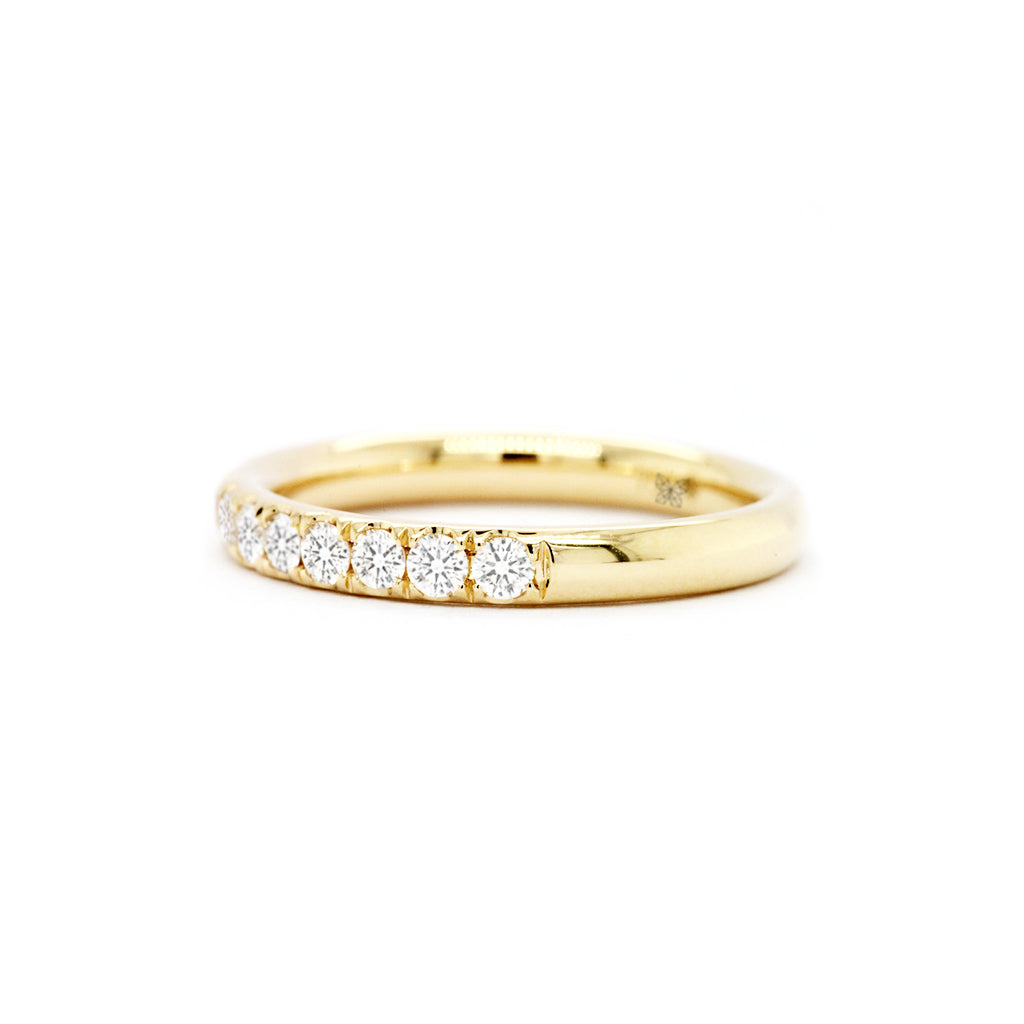 18K Gold Exquisite Stackable Half Eternity Band