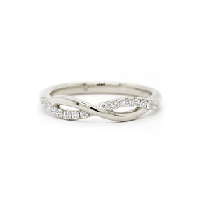 14K Diamond Fashion Half Eternity Stackable Anniversary Band