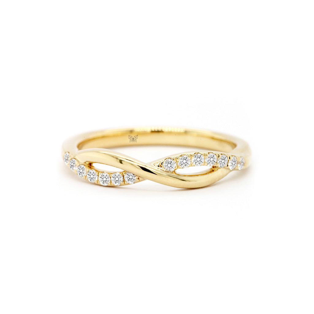 14K Diamond Fashion Half Eternity Stackable Anniversary Band