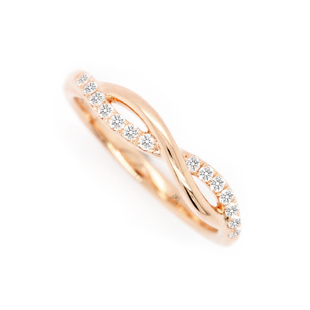 14K Diamond Fashion Half Eternity Stackable Anniversary Band