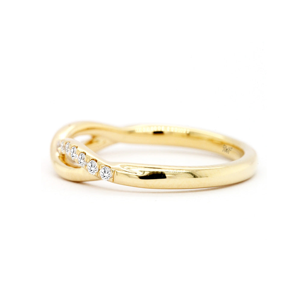 14K Diamond Fashion Half Eternity Stackable Anniversary Band