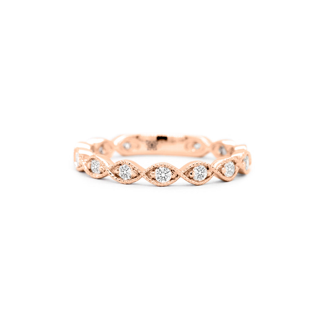 18K Gold 13 Diamonds Full Eternity Stackable Band